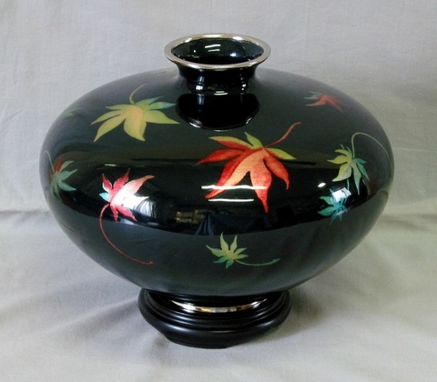 6号平型　テツ色　紅葉文様