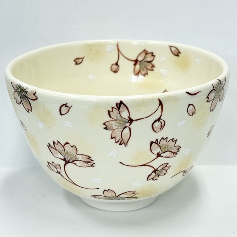 【SALE】抹茶碗　仁清　舞桜【水出宋絢・作】日本製（Made in Japan）