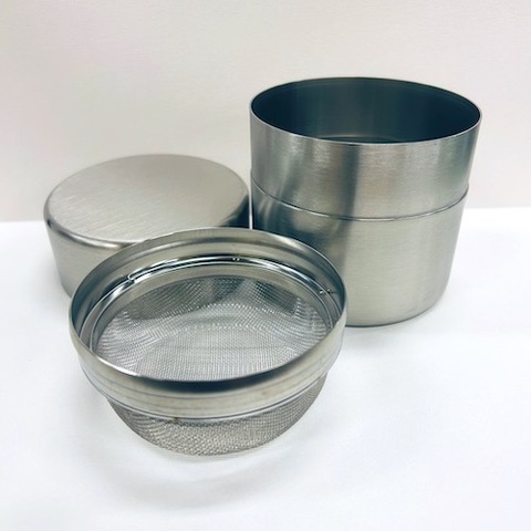 お椀型ステンレス抹茶篩缶【抹茶ふるい缶／茶漉し缶】