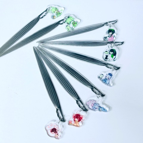 【青峰堂オリジナル】東北家のアクリルチャーム付き★ステンレス製菓子切【東北ずん子／東北イタコ／東北きりたん／ずんだもん】