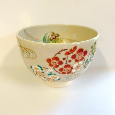 仁清写　抹茶碗「花丸流水」