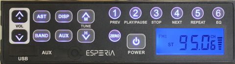 ESPERIA　USB・AUX付きAM/ワイドFMチューナー　KRH-M103W