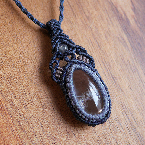 レア☆マクラメペンダント☆クォーツインクォーツ
