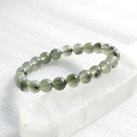 ブレスレット☆アクチノライトインクォーツ（8.3mm）