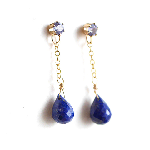 ピアス☆タンザナイト・ラピスラズリ