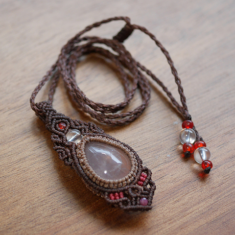 【オーダー受注品】マクラメ編み☆ピンクメタモルフォーゼス