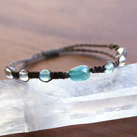 レア☆マクラメブレスレット☆宝石質 グランディディエライト・エメラルド