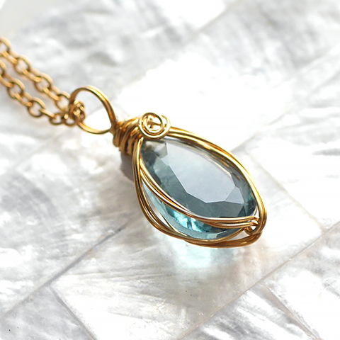 ワイヤー巻き☆宝石質 ブルーフローライト