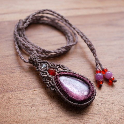マクラメペンダント☆レピドライト