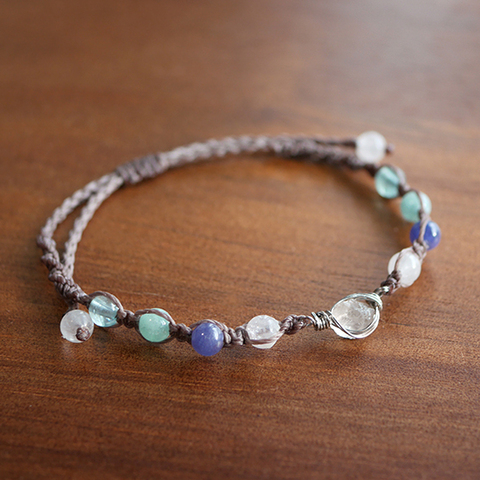 レアカラー☆マクラメブレスレット☆シャンパンカラーフェナカイト（ロシア産）