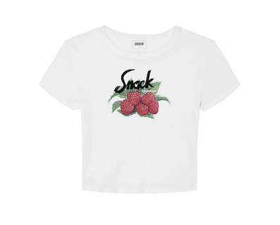 SNACK / RASPBERRY BABY TEE [White]