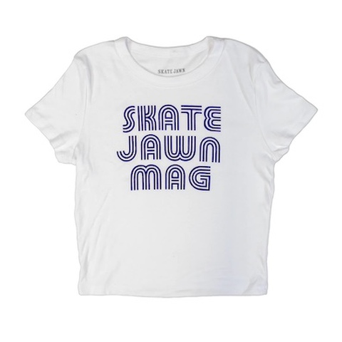 SKATE JAWN / Stripe  Micro Rib Baby Tee [White]
