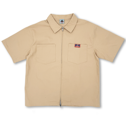 DAMAGE / UNIFORM ZIPPER SHIRT [Khaki]