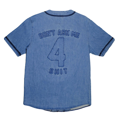 SNACK / "DON`T ASK" BASEBALL JERSEY [Denim]