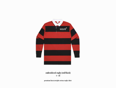 Strawberry Hill Philosophy Club / EMBROIDERED RUGBY [RED,BLACK]