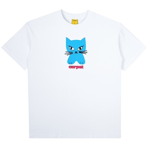 CARPET COMPANY / Cat Tee [White/Blue]]