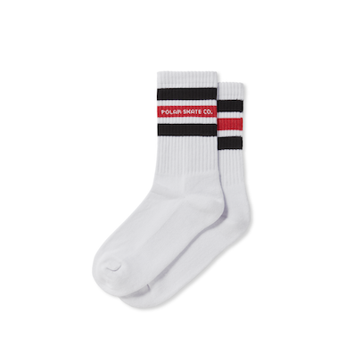 POLAR / Fat Stripe Socks [White / Black / Red]