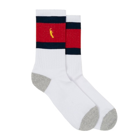 MAGENTA SKATEBOARDS / PWS STRIPE SOCKS "Red"