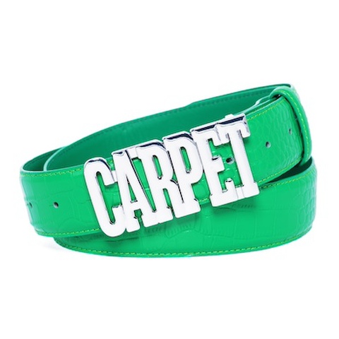 CARPET COMPANY / Carpet Crocskin Leather Belt [Green]