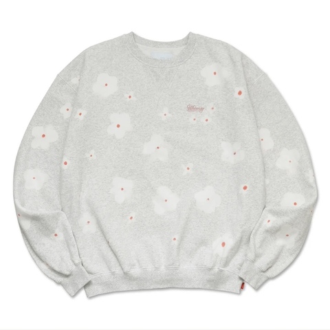 WHIMSY / FLOWER DYE CREWNECK [Ash Grey]