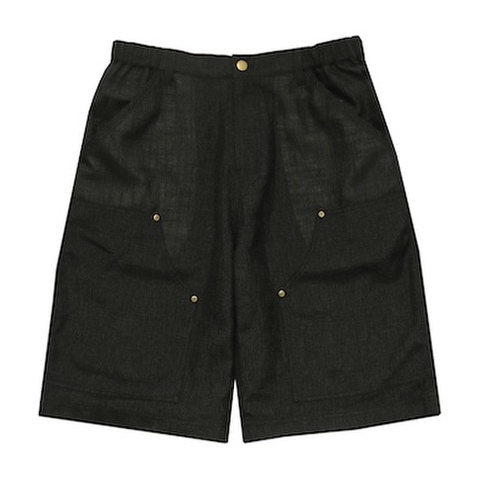 WHIMSY / LINEN PAINTER BAGGY SHORT [Black]