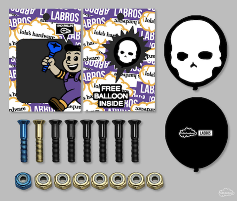 LOLA'S HARDWARE / LOLAS x LABROS 1 INCH PHILLIPS (+) BOLT PACK [FREE BALLOON]