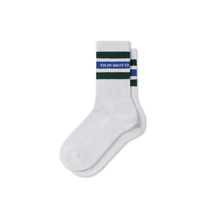 POLAR / Fat Stripe Socks [White / Green / Blue]