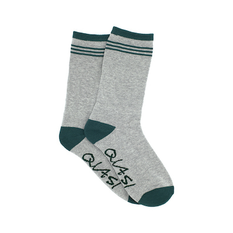 QUASI / NOTE SOCK [GREY/FOREST]
