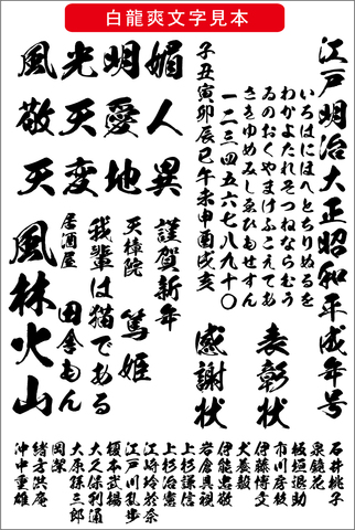 毛筆書体 白龍爽書体（ダウンロード版）2025夏キャンペーン