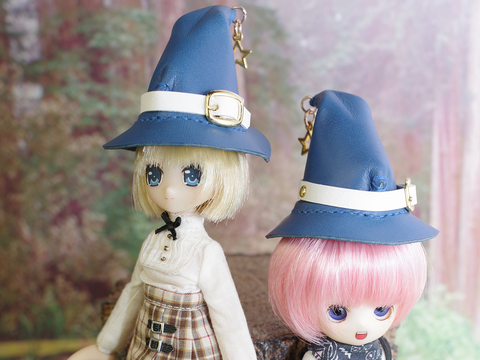 1/6～1/12ドール用魔女の帽子小（ブルー）