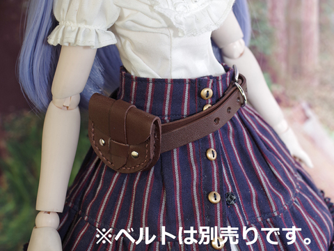革のウエストラウンドポーチ（ダークブラウン） 1/3ドール用品