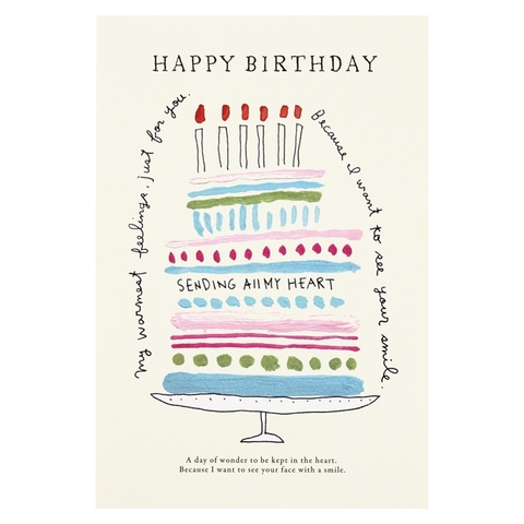 誕生日メッセージカード　Happy Birthday Cake