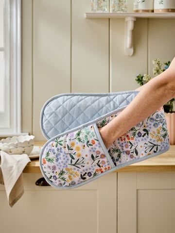 Happy Spring 　フラワー柄　両手鍋つかみ　母の日　誕生日　引っ越し祝い　記念日　ロンドン直輸入