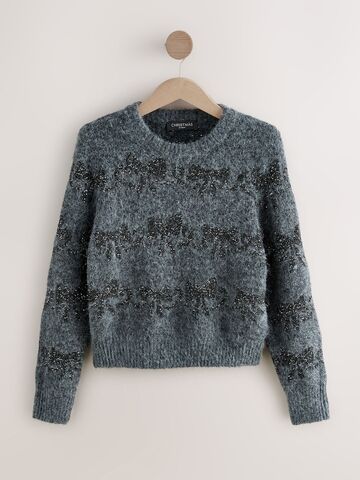 ロンドン直輸入　クリスマス　リボン　ティンセルセーター　　クリスマスセーター　