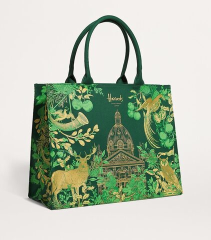 【海外限定】ハロッズ グラブキャンバス スローチートートバッグ Harrods HARRODS ハロッズ トートバッグ キャンバス サブバッグ