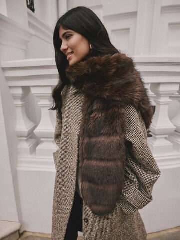 フェイクファー　ストール　チョコレートブラウン　ロンドン直輸入