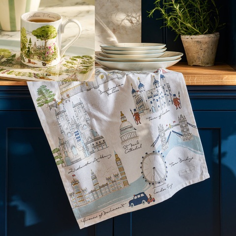 RHS チェルシーフラワーショーマグカップとロイヤルロンドンティータオルセット　 公式記念品　ギフトセット　ロンドン直輸入