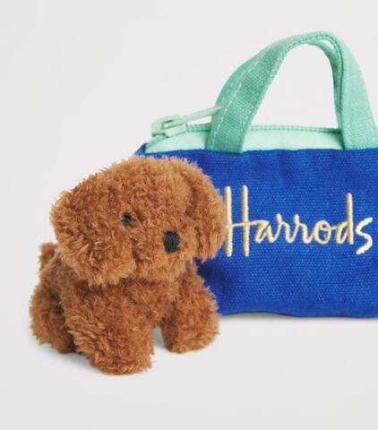 Harrods ハロッズ クリスマス2025　バッグに入った犬のキーホルダー　誕生日　クリスマス　出産祝い