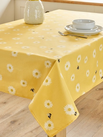 ロンドン直輸入　デイジーとみつばちのテーブルクロス