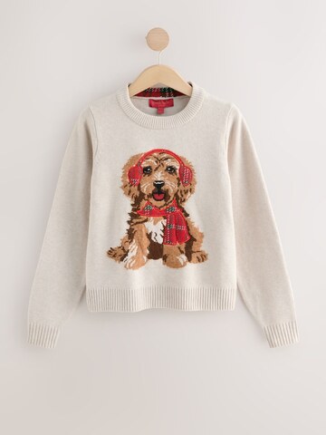 クリスマスセーター タータンチェックマフラーの犬デザイン　ロンドン直輸入　