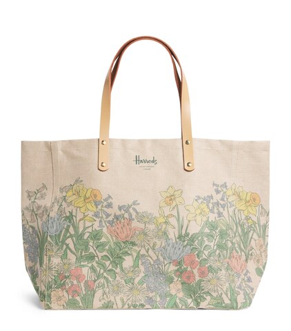 2/18からお届け可能　ハロッズ イースターマーケットラージトートバッグ　2026年イースターコレクション　Harrods　Large Canvas Easter Market Tote Bag
