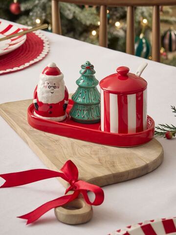 ソルト&ペパー4点セット　Salt and Pepper Set　クリスマスツリーとサンタクロース