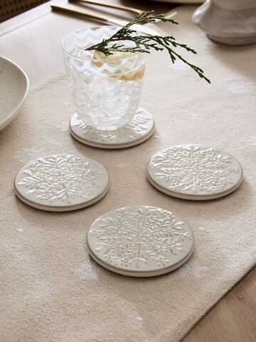 雪の結晶　スノーフレーク　コースター４枚組　ロンドン直輸入