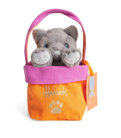 ハロッズ バッグ入りぬいぐるみ　子猫　Harrods　Kitten in a Bag 　誕生日　クリスマス　出産祝い