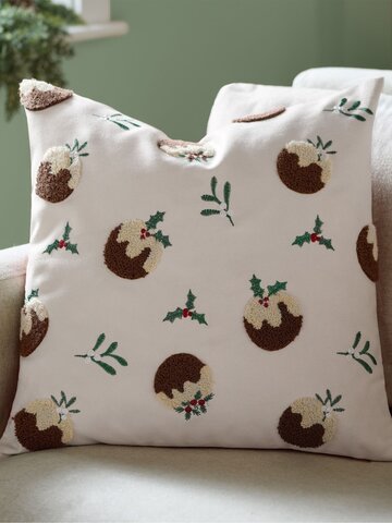 クリスマスプディングクッション　メリークリスマス 　誕生日　引っ越し祝い　記念日　ロンドン直輸入　