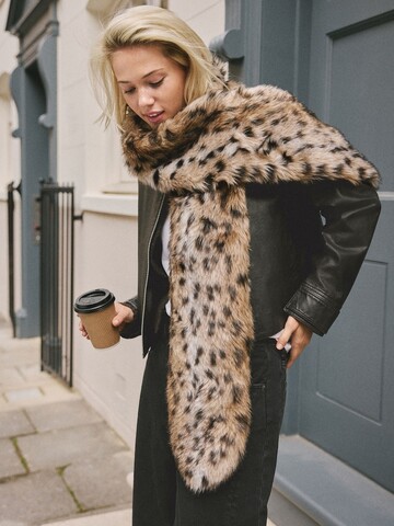 フェイクファー　ストール　レオパード　ロンドン直輸入
