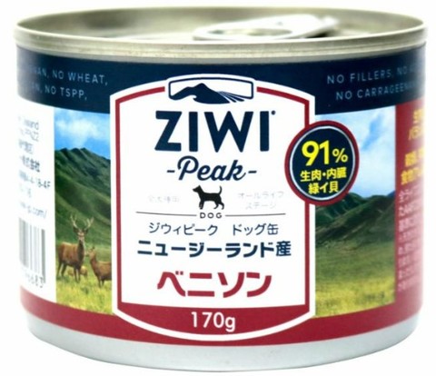 ZiwiPeak ジウィピーク ドッグ缶 ベニソン 170g缶