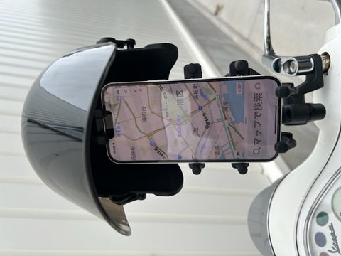 オートバイ用スマートホンフォルダー サンバイザー付き 日よけ サンシェード 品番459