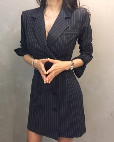 ストライプロングジャケット