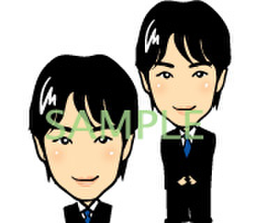 プロフィール用似顔絵データ上半身＆全身/カラー
